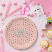 バラ金ゴールドと赤面フォイルスター結婚ズ ペーパープレート (パーティー)