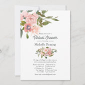 バラ金ゴールドと赤面フローラバーチャルベビーシャワー 招待状 (正面)