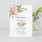 バラ金ゴールドと赤面フローラバーチャルベビーシャワー 招待状 (スタンド正面)