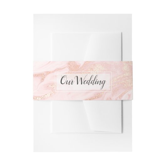 バラ金ゴールドと赤面マーリー結婚ズベリーバンド 招待状ベリーバンド (正面例)