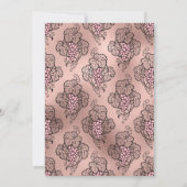 バラ金ゴールドと赤面ワインテイスティングカップルシャワー 招待状 (裏面)