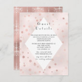 バラ金ゴールドと赤面ヴィンテージウェディングゲスト詳細 エンクロージャーカード (正面/裏面)