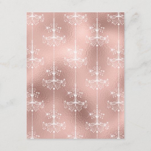 バラ金ゴールドと赤面ヴィンテージウェディングゲスト詳細 エンクロージャーカード (裏面)