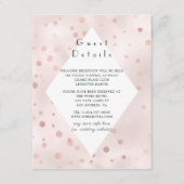 バラ金ゴールドと赤面ヴィンテージウェディングゲスト詳細 エンクロージャーカード (正面)