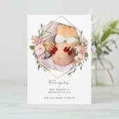 バラ金ゴールドと赤面幾何写真妊娠 案内状 (スタンド正面)