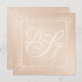 バラ金ゴールドと赤面招待状 招待状 (正面/裏面)