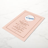 バラ金ゴールドと赤面旅行バチェロレッテ週末 箔招待状 (回転した状態)