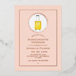 バラ金ゴールドと赤面旅行バチェロレッテ週末 箔招待状
