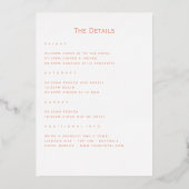 バラ金ゴールドと赤面旅行バチェロレッテ週末 箔招待状 (裏面)