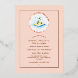 バラ金ゴールドと赤面熱帯バチェロレッテ週末 箔招待状