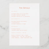 バラ金ゴールドと赤面熱帯バチェロレッテ週末 箔招待状 (裏面)