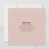 バラ金ゴールドと赤面航海の誕生日パーティーの写真 招待状 (裏面)