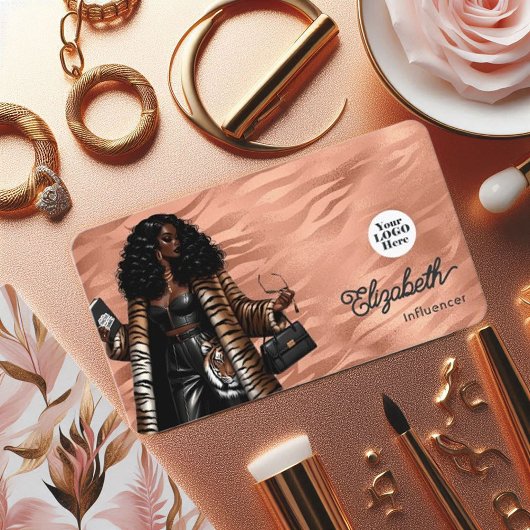 バラ金ゴールドと金ゴールドタイガースキンブラックウーマンボス 名刺