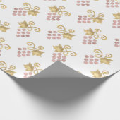 バラ金ゴールドと金ゴールドフランスのワインのテーマ ラッピングペーパー (角)