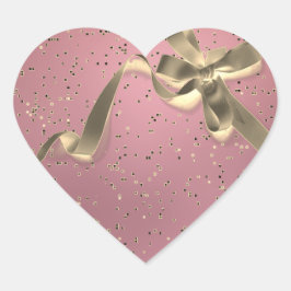 バラ金ゴールドと金ゴールドボウ ハートシール