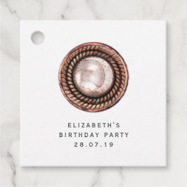 バラ金ゴールドと銅ヴィンテージシックなボタン フェイバータグ