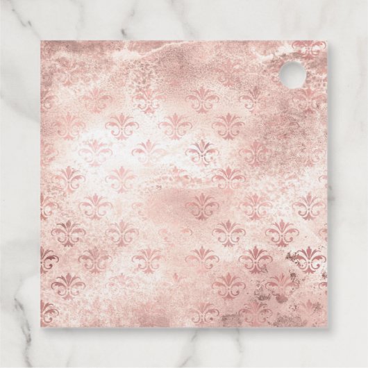 バラ金ゴールドと銅ヴィンテージシックなボタン フェイバータグ (裏面)