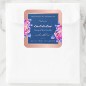 バラ金ゴールドと青グラデーション製品の包装ラベル スクエアシール (バッグ)