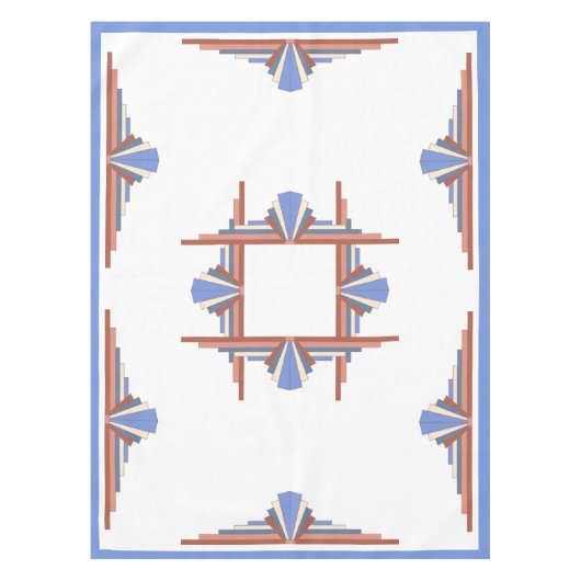 バラ金ゴールドと青 テーブルクロス (正面)