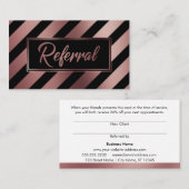 バラ金ゴールドと黒い対角ストライプ紹介カード 紹介カード (正面/裏面)