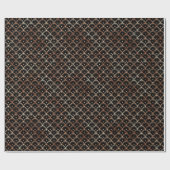 バラ金ゴールドと黒の円アールデコパターン ラッピングペーパー (フラット)