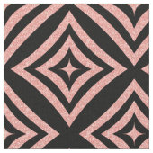 バラ金ゴールドと黒の幾何形状パターン ファブリック (クローズアップ)