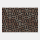 バラ金ゴールドと黒アールデコパターン ラッピングペーパーシート (正面2)