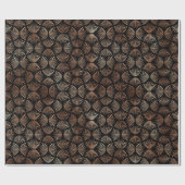 バラ金ゴールドと黒アールデコパターン ラッピングペーパー (フラット)