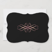 バラ金ゴールドと黒エレガント、日付の保存 セーブザデート (裏面)