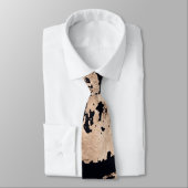 バラ金ゴールドと黒オーガニック円 ネクタイ (タイ)