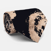 バラ金ゴールドと黒オーガニック円 ネクタイ (ロール)