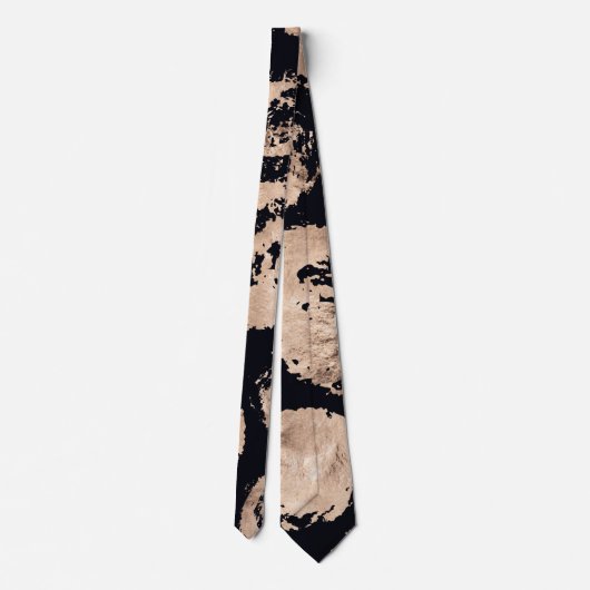 バラ金ゴールドと黒オーガニック円 ネクタイ (裏面)