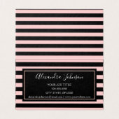 バラ金ゴールドと黒ストライプ髪とメイクアップ 名刺 (内部フラット)