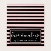 バラ金ゴールドと黒ストライプ髪とメイクアップ 名刺 (外部フラット)