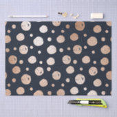 バラ金ゴールドと黒ドットパターン 薄葉紙 (クラフト)