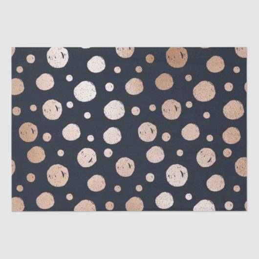 バラ金ゴールドと黒ドットパターン 薄葉紙 (正面)