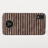 バラ金ゴールドと黒パガーリータストライプのーン Case-Mate iPhoneケース (裏面(横))
