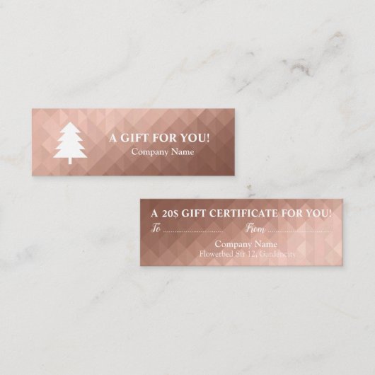 バラ金ゴールドのクリスマスプレゼント証明書エレガント スキニー名刺 (正面/裏面)