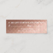 バラ金ゴールドのクリスマスプレゼント証明書エレガント スキニー名刺 (裏面)