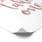 バラ金ゴールドのグリッター結婚のサインを一つ取りなさい ポスター (角)