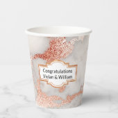 バラ金ゴールドのパーソナライズされた特別な機会 紙コップ (正面)