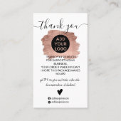 バラ金ゴールドのブラシストロークのロ感謝していゴの順序 名刺 (正面)