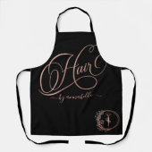 バラ金ゴールドのヘアロゴ  エプロン (正面)
