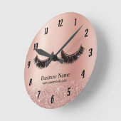 バラ金ゴールドのラッシュメイクアップアーティスト美しいサロン ラウンド壁時計 (傾斜)