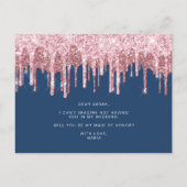 バラ金ゴールドの乾燥が私のメイド・オブ・オーナー(花嫁付き添い人) インビテーションポストカード (裏面)