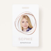 バラ金ゴールドの写真と名前 バッジ (正面)