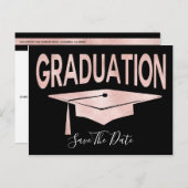 バラ金ゴールドの卒業表日付の保存 ポストカード (正面/裏面)