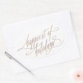 バラ金ゴールドの幸せな休日のオーバルステッカー 楕円形シール (封筒)