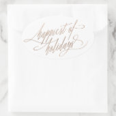 バラ金ゴールドの幸せな休日のオーバルステッカー 楕円形シール (バッグ)