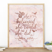 バラ金ゴールドの引用文信じ彼女は彼女が行うことができた ポスター